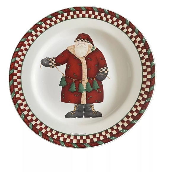 Debbie Mumm Set Of 4 Santa’s Spirit Salad/Dessert Stoneware Plates Sakura NEW - Picture 5 of 10